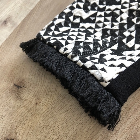 Joseph Ribkoff, Blazer, Black‎ And White, With Black Fringe Trim, Size 8 - Picture 12 of 15